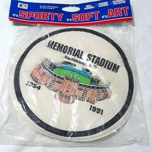 Vintage 1991 Sport soft Art Memorial Stadium Baltimore Orioles Cushion